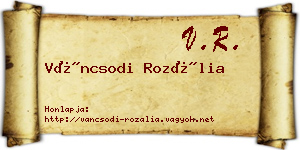 Váncsodi Rozália névjegykártya